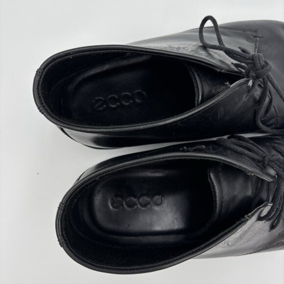 Ecco City Tray Chukka Boot Black Men’s Size 12-12.5 EU 47 Leather Lace Up - Picture 7 of 8
